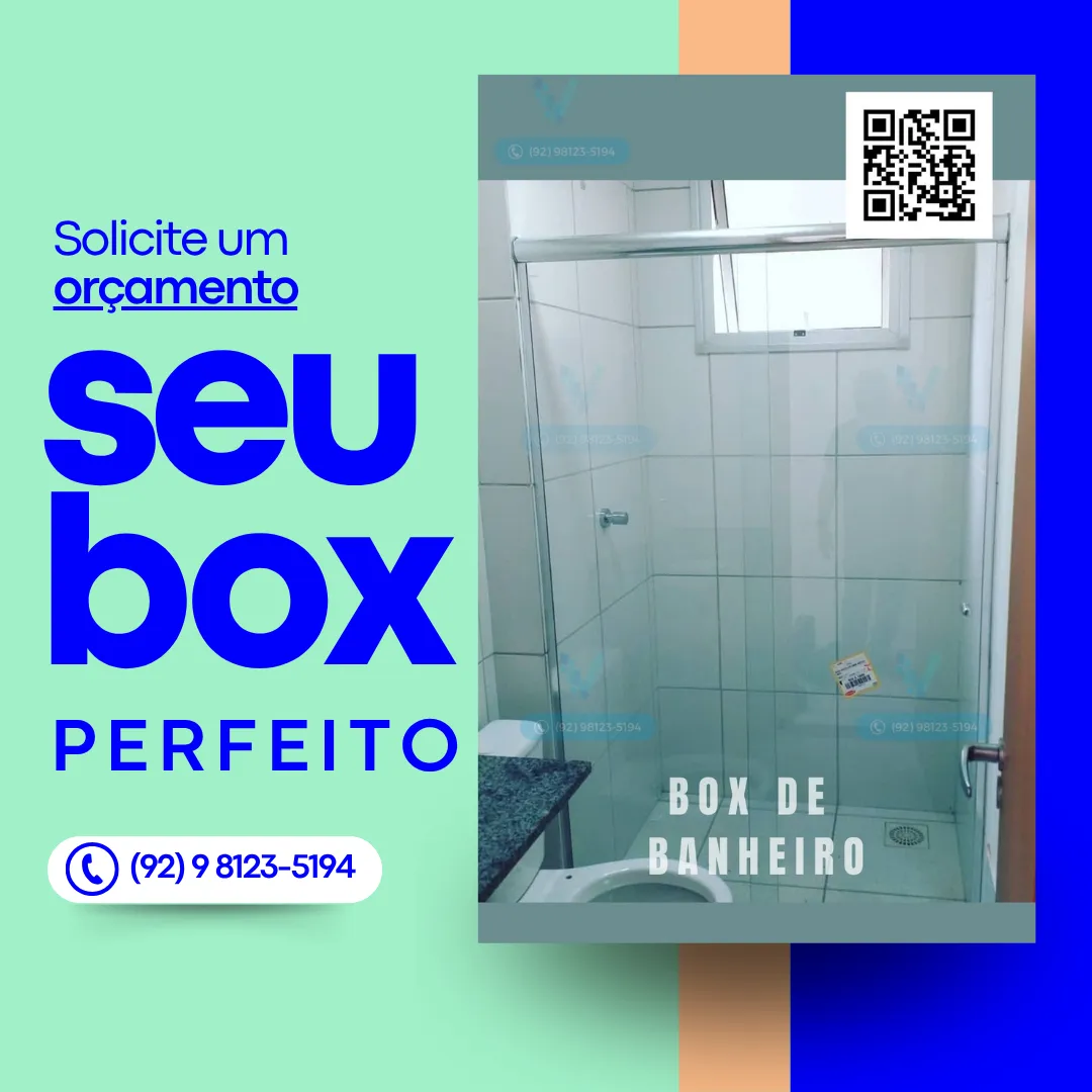 Box de vidro temperado para banheiro em Manaus